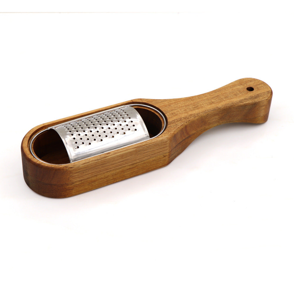 Stainless Steel Cheese Grater with Wooden Handle – Kitchen Tool