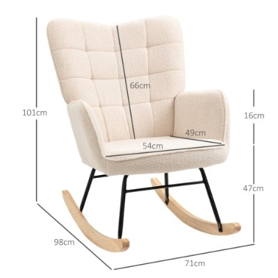 Modern Rocking Chair with Cushion – Cozy Living Room & Nursery Armchair