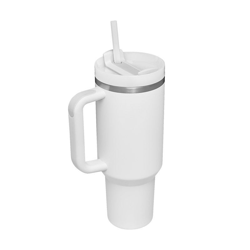40oz Insulated Tumbler with Straw - Stainless Steel Spill-Proof Travel Mug with Handle and Lid