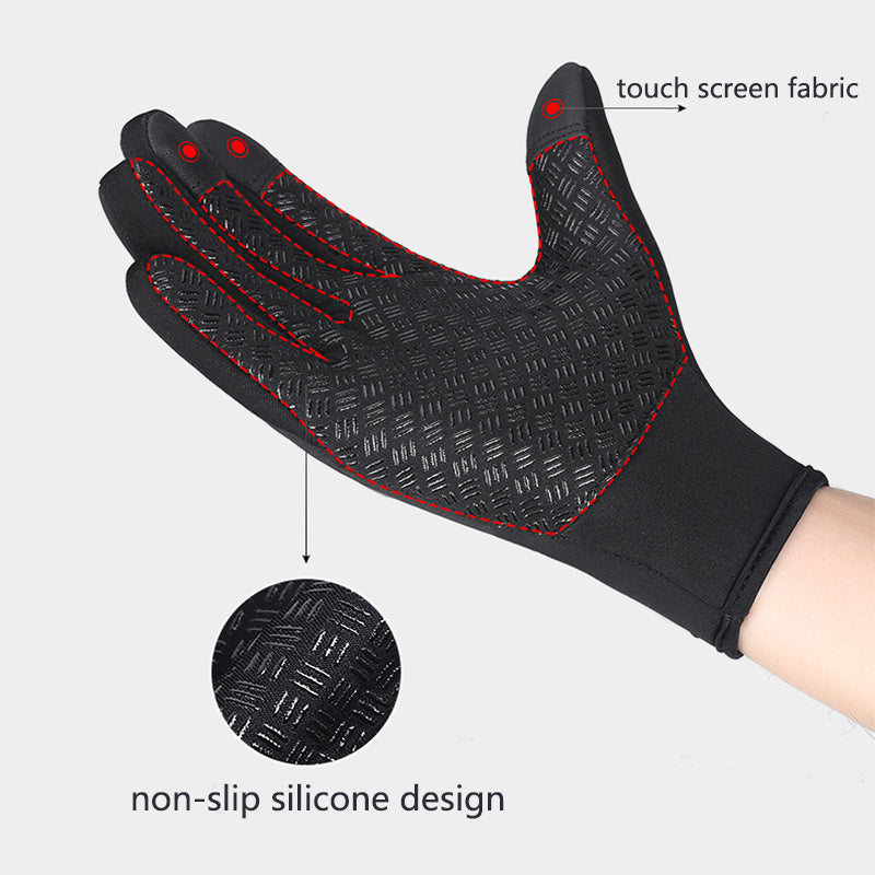 Winter Touchscreen Gloves - Waterproof & Windproof Fleece Gloves for Biking, Hiking and Outdoor Sports