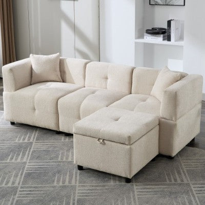 Beige L Sofa