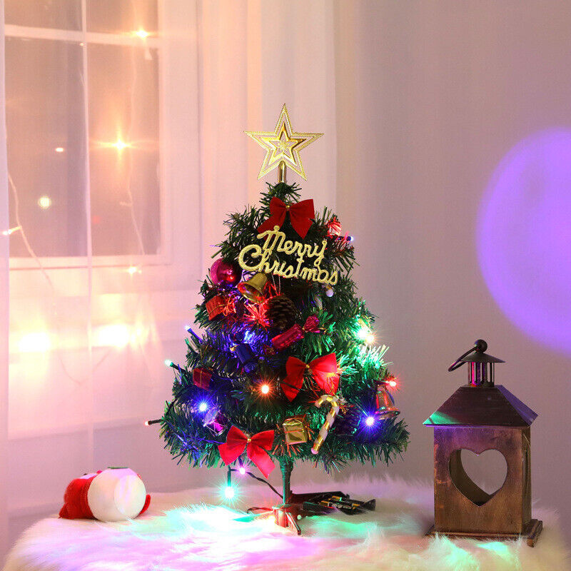 60cm Tabletop Christmas Tree - Artificial Mini Tree with Led Lights