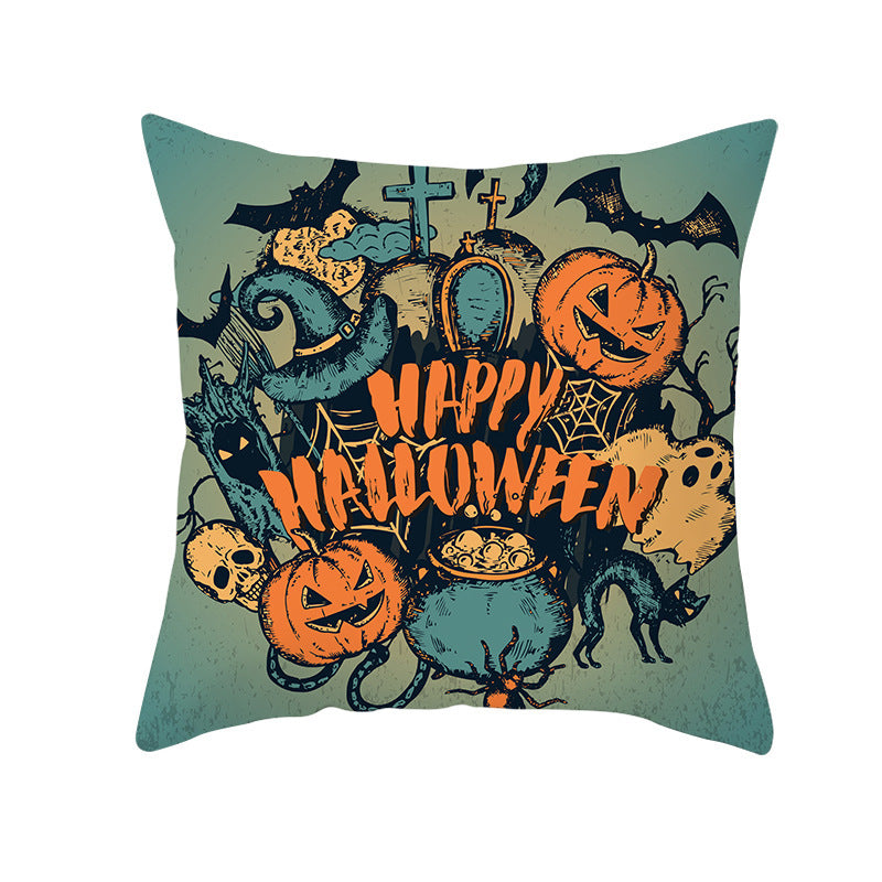 Halloween Pumpkin Pillowcase 45x45cm – Spooky Home Decor Cushion Cover