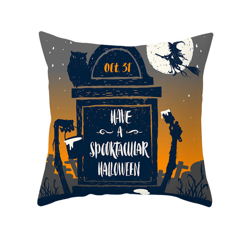 Halloween Pumpkin Pillowcase 45x45cm – Spooky Home Decor Cushion Cover