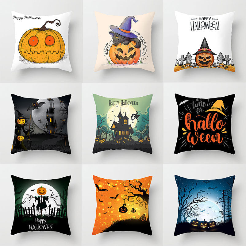 Halloween Pumpkin Pillowcase 45x45cm – Spooky Home Decor Cushion Cover