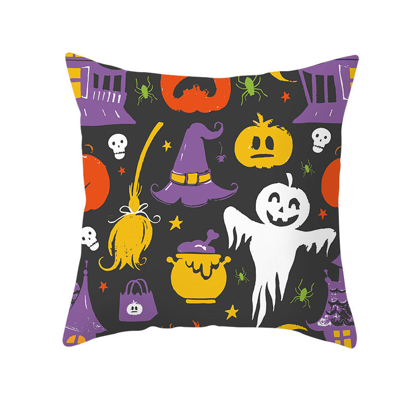 Halloween Pumpkin Pillowcase 45x45cm – Spooky Home Decor Cushion Cover