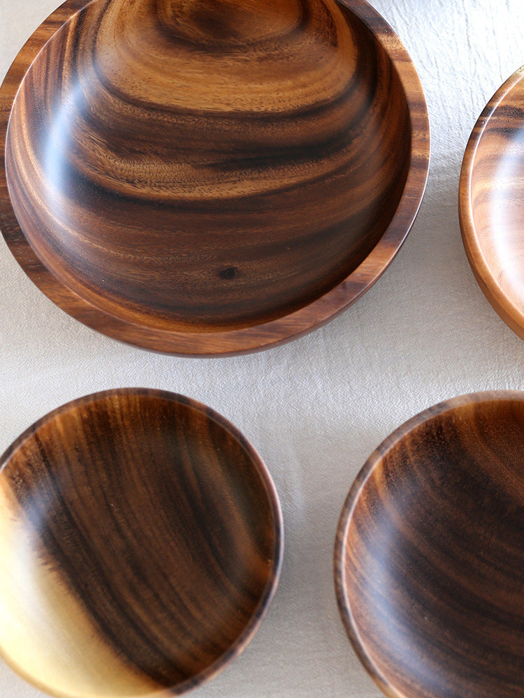 Natural Wooden Bowl – Handcrafted Fruit, Salad & Snack Bowl