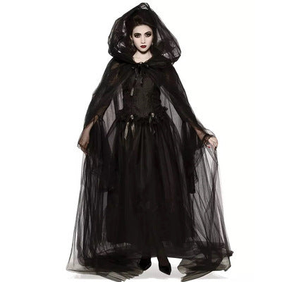 Women’s Maleficent Halloween Costume – Dark Queen Cosplay Outfit with Horns & Cape
