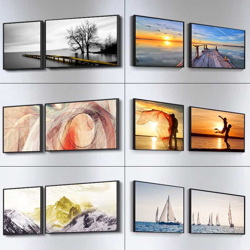 Modern Wall Art Set – Multi-Panel Canvas Paintings for Bedroom & Living Room