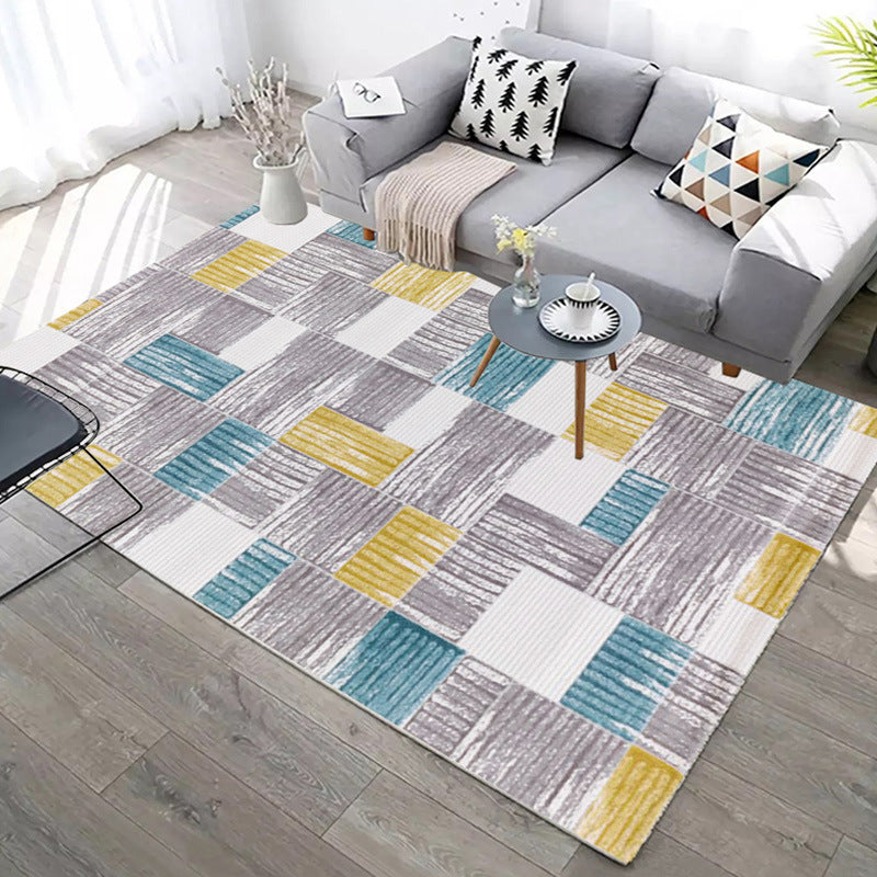 Modern Geometric Living Room Rug – Soft Bedroom & Sofa Area Carpet