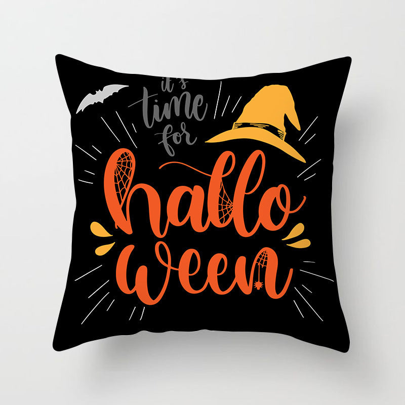 Halloween Pumpkin Pillowcase 45x45cm – Spooky Home Decor Cushion Cover