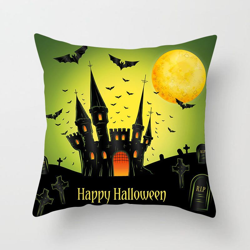 Halloween Pumpkin Pillowcase 45x45cm – Spooky Home Decor Cushion Cover