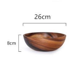 Natural Wooden Bowl – Handcrafted Fruit, Salad & Snack Bowl