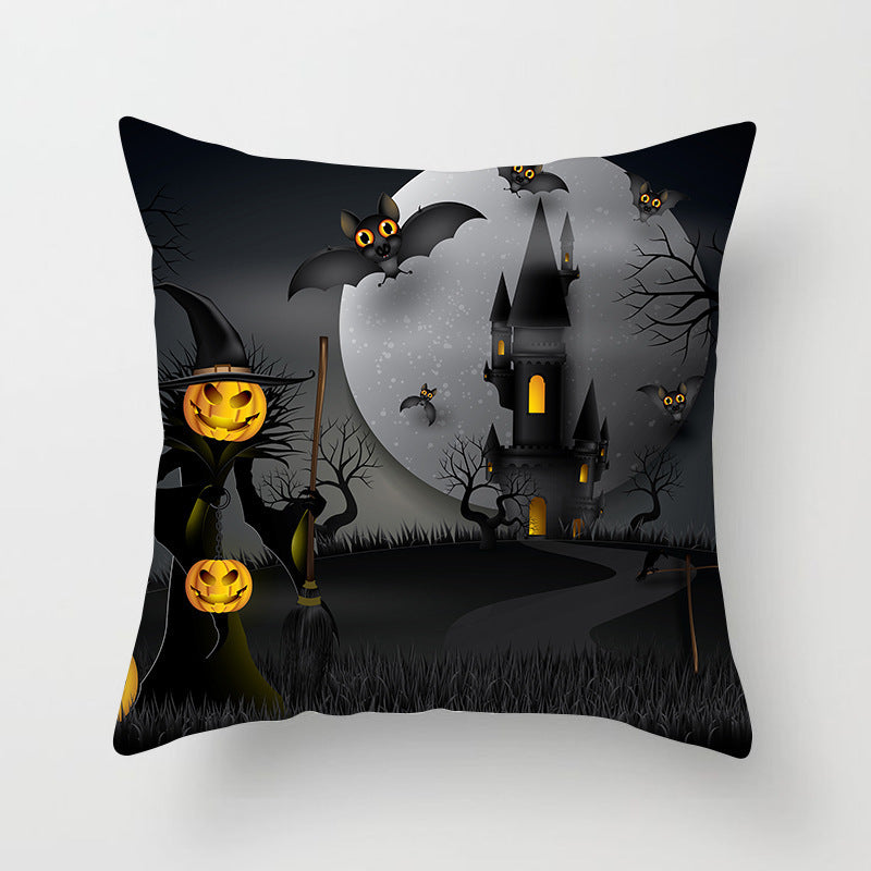 Halloween Pumpkin Pillowcase 45x45cm – Spooky Home Decor Cushion Cover