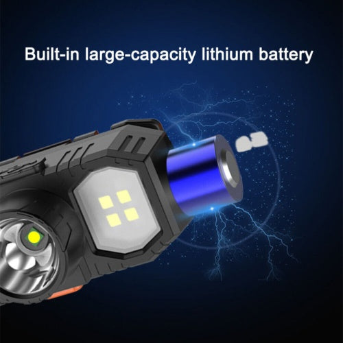 LED Head Torch - USB Rechargeable Waterproof Headlamp for Camping, Hiking & Work (UK Stock)