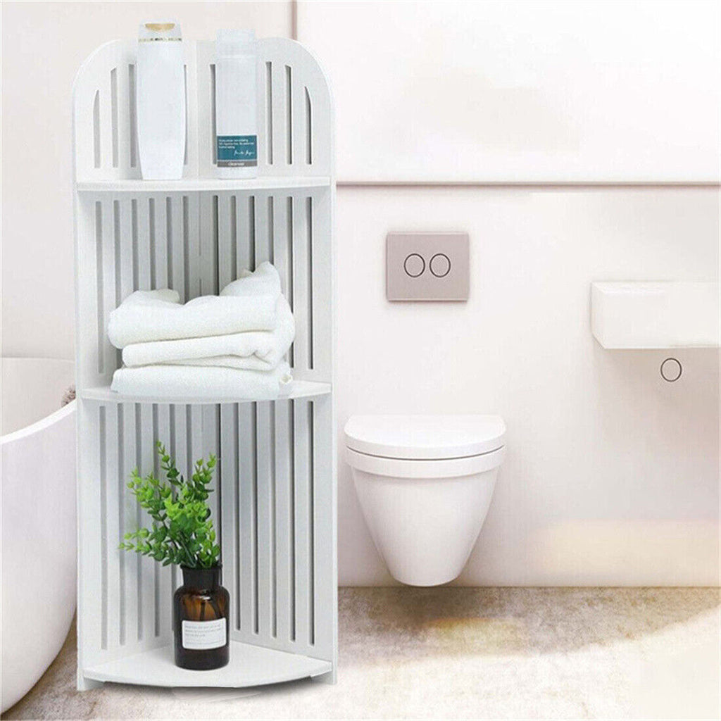 3 Tier Corner Shower Caddy Rack - Slim Bathroom Organiser Shelf (UK Stok)