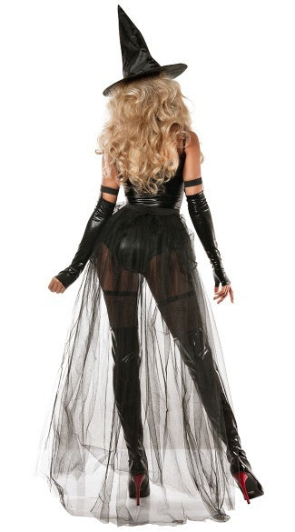 Women’s Witch Halloween Costume – Sexy Cosplay Outfit with Hat & Tulle Skirt
