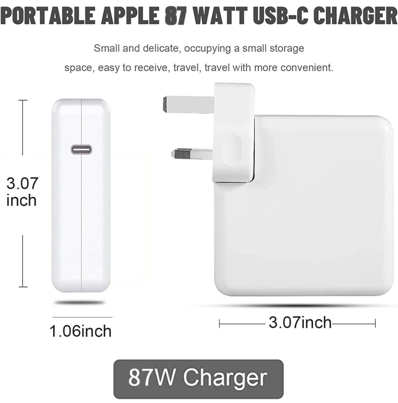 87W USB C Type C Fast Charger Power Adapter Compatible With IPhone  Book Pro Uk Plug