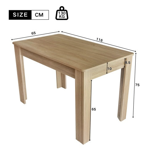 Wooden Dining Table for 4 – Modern Rectangular Kitchen Table for Small Spaces