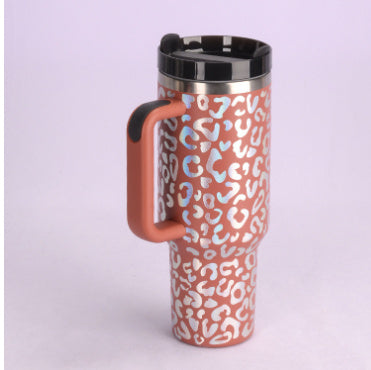 40oz Insulated Tumbler with Straw - Stainless Steel Spill-Proof Travel Mug with Handle and Lid