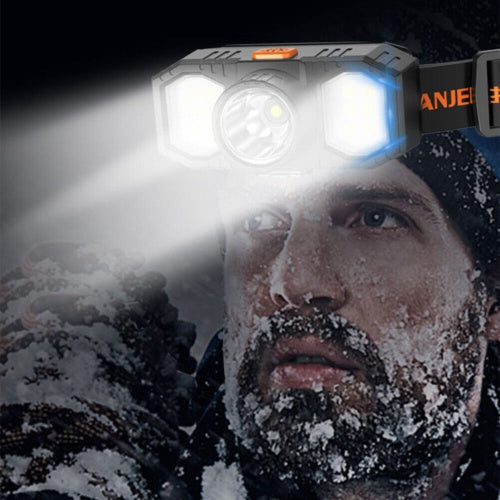 LED Head Torch - USB Rechargeable Waterproof Headlamp for Camping, Hiking & Work (UK Stock)