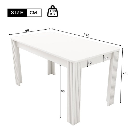 Wooden Dining Table for 4 – Modern Rectangular Kitchen Table for Small Spaces