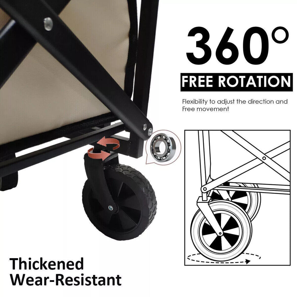 Foldable Outdoor Trolley Cart - Heavy-duty for Garden, beach & Camping (UK Stock)