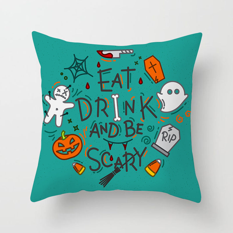 Halloween Pumpkin Pillowcase 45x45cm – Spooky Home Decor Cushion Cover