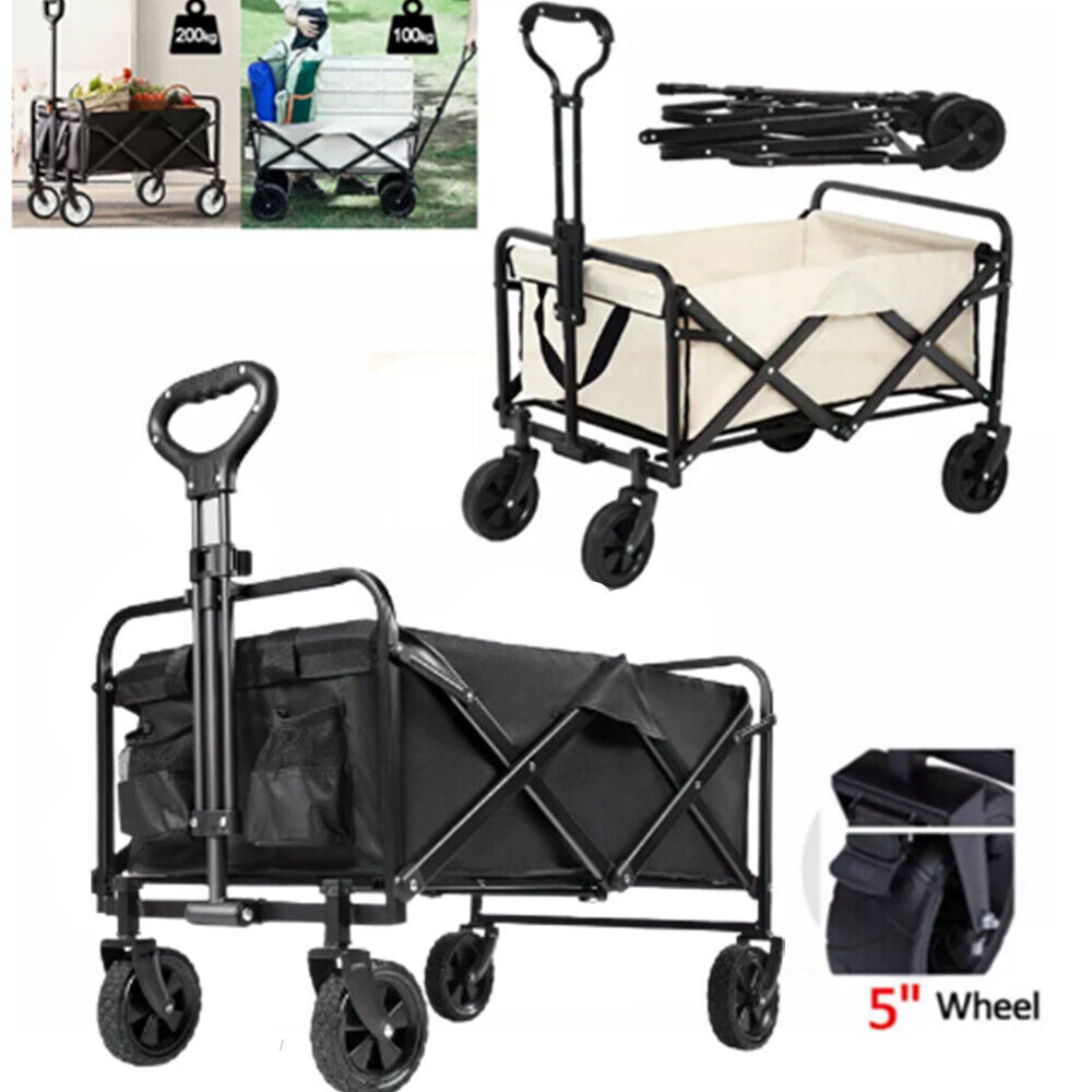 Foldable Outdoor Trolley Cart - Heavy-duty for Garden, beach & Camping (UK Stock)