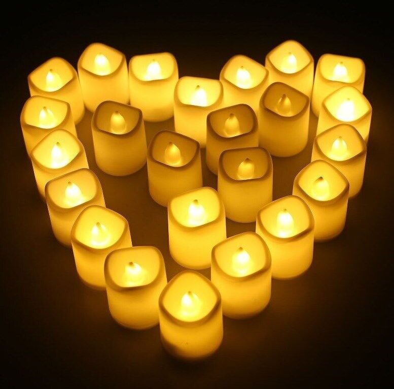 24PCS Led Tea Lights Candles - LED FLAMELESS Battery Operated Wedding & Party Decor