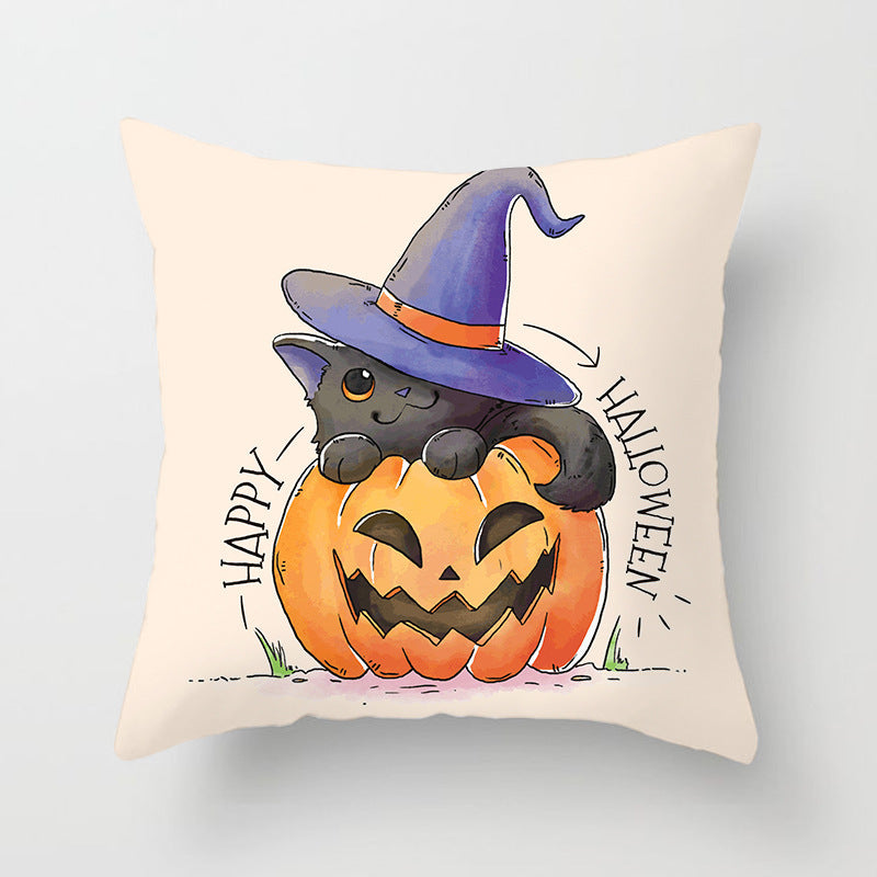 Halloween Pumpkin Pillowcase 45x45cm – Spooky Home Decor Cushion Cover