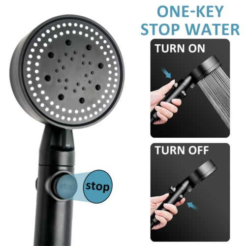 High Pressure Shower Head – 5 Modes Water Saving Handheld Spray with Hose