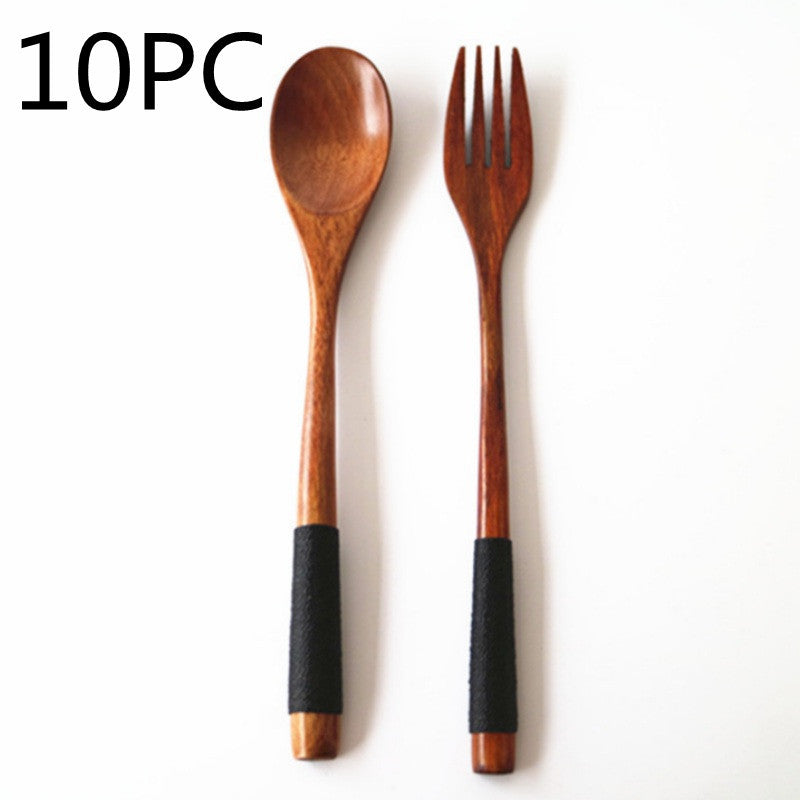 Wooden Cooking Utensils Set – Spoons & Forks for Kitchen Use
