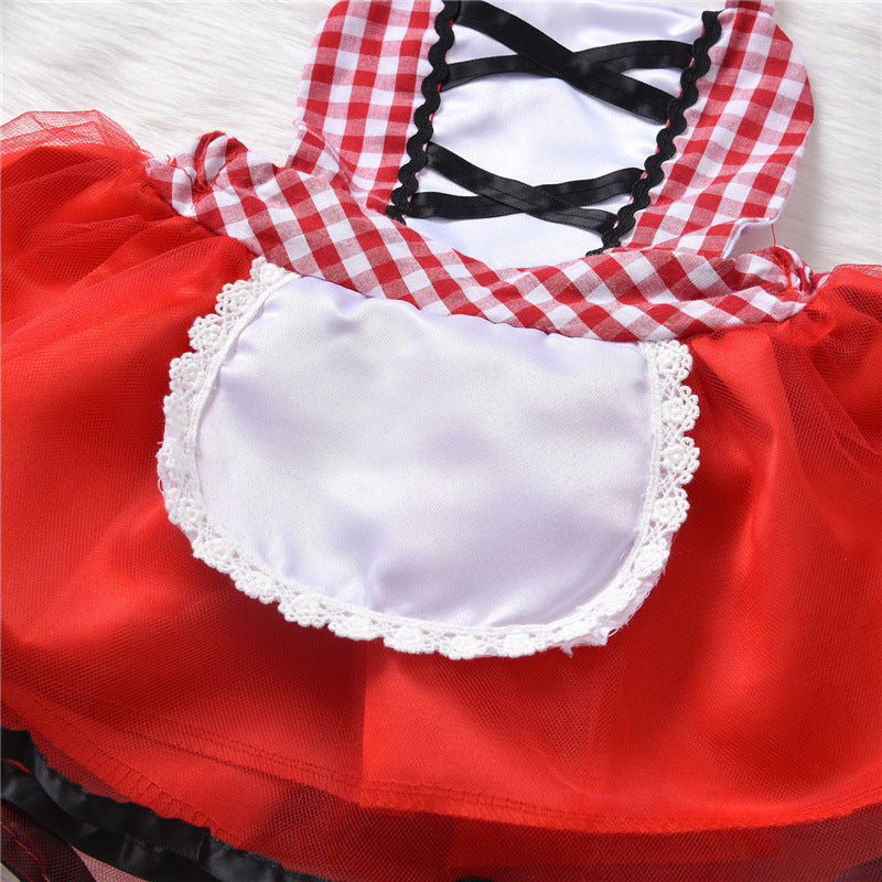 Kids Little Red Riding Hood Halloween Costume – Red Cape & Dress Outfit