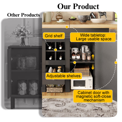 Extendable Telescopic Dining Table – Modern Foldable Kitchen Table with Wine Rack & Drawers