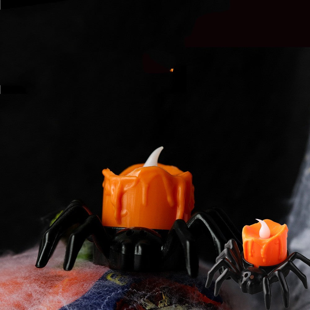 Halloween Spider Candle Holder – Scary Candlestick Decoration with Eyeball Candle