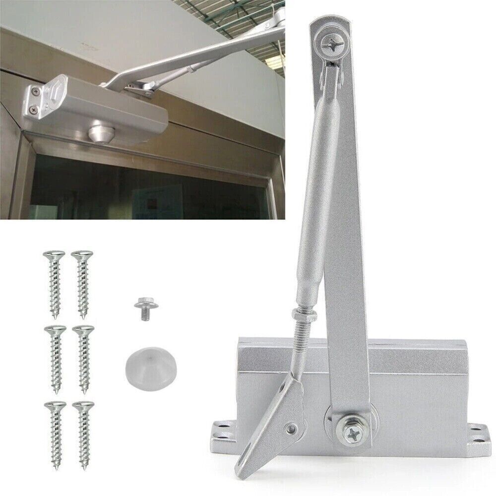 Heavy Duty Overhead Door Closer - Fire Rated Adjustable Closer for 25-45Kg Doors, Soft Closing
