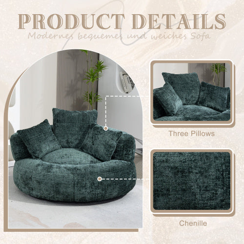 Large Lazy Sofa Chair – Modern Bean Bag Lounger with Cushions for Living Room