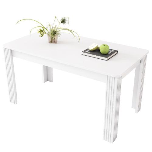 Wooden Dining Table for 4 – Modern Rectangular Kitchen Table for Small Spaces