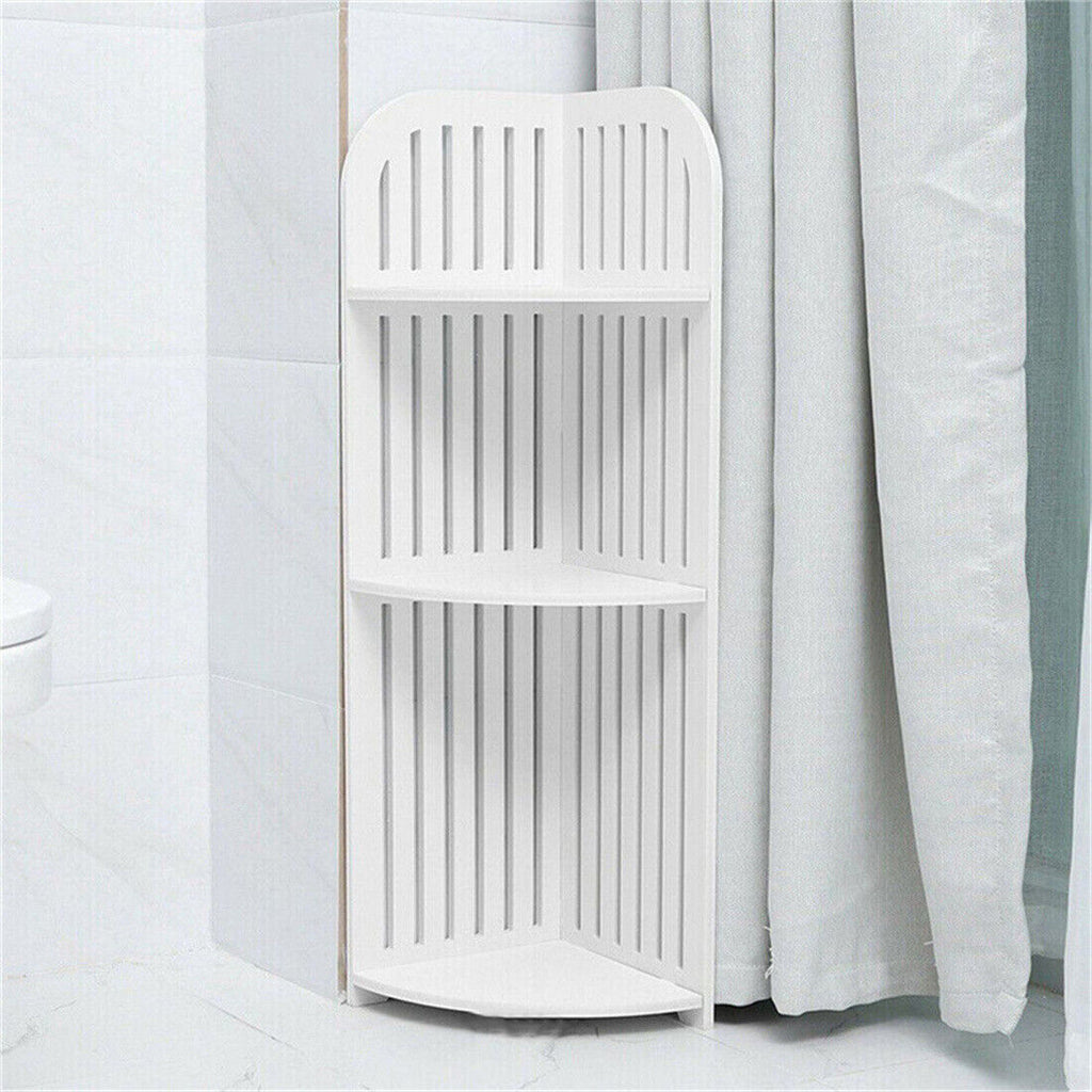 3 Tier Corner Shower Caddy Rack - Slim Bathroom Organiser Shelf (UK Stok)