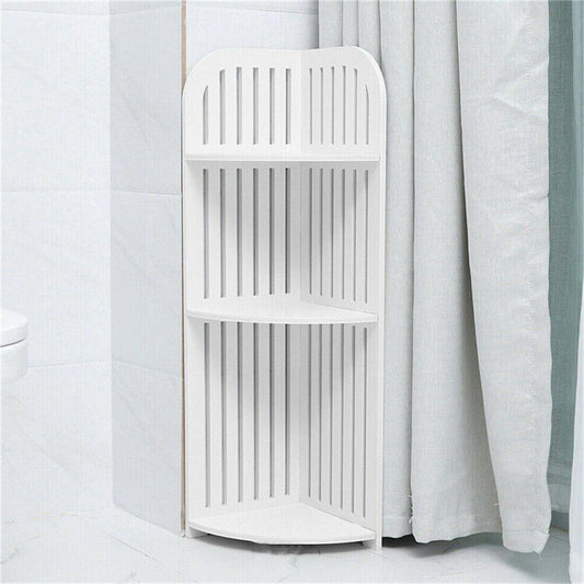3 Tier Corner Shower Caddy Rack - Slim Bathroom Organiser Shelf (UK Stok)