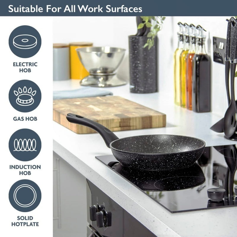 Non-Stick Black Frying Pan with Ceramic Coating – Suitable for Gas & Induction