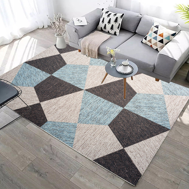 Modern Geometric Living Room Rug – Soft Bedroom & Sofa Area Carpet