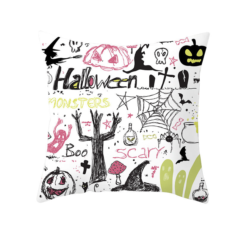 Halloween Pumpkin Pillowcase 45x45cm – Spooky Home Decor Cushion Cover