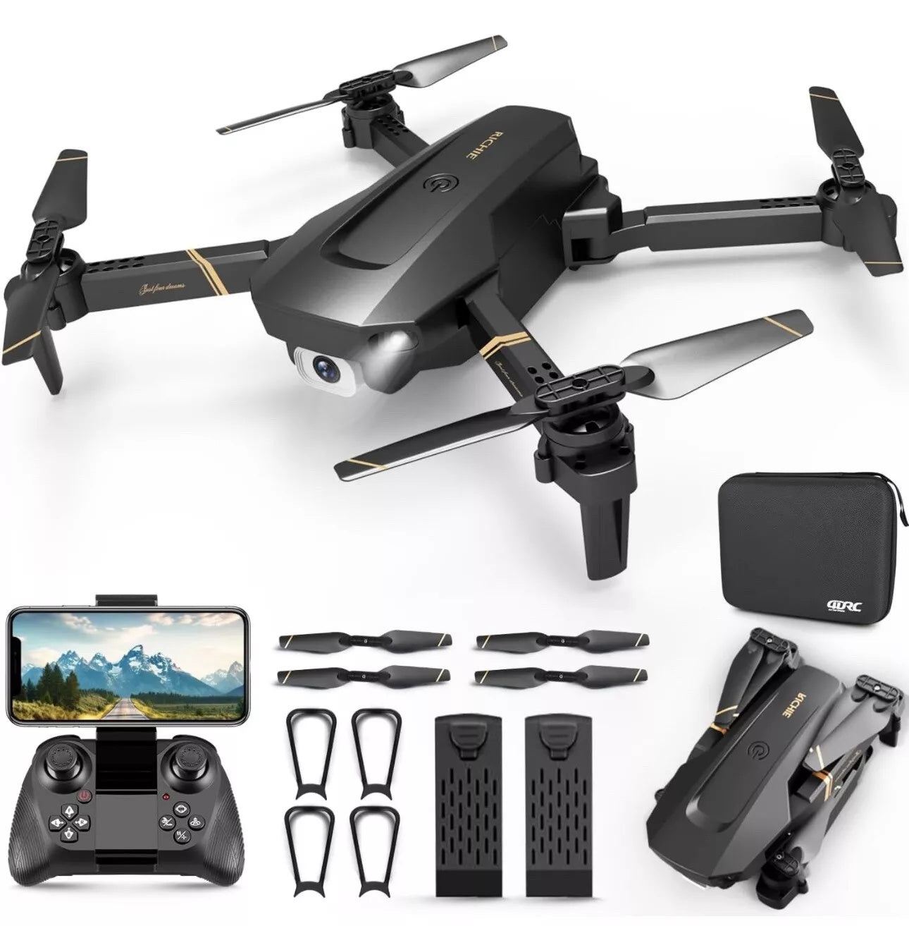 Foldable Mini Drone With Camera 4K 1080P HD Drone ,3 Batteries,Drones For Adults Kids,Remote-controlled Quadcopter for Adult & Kids