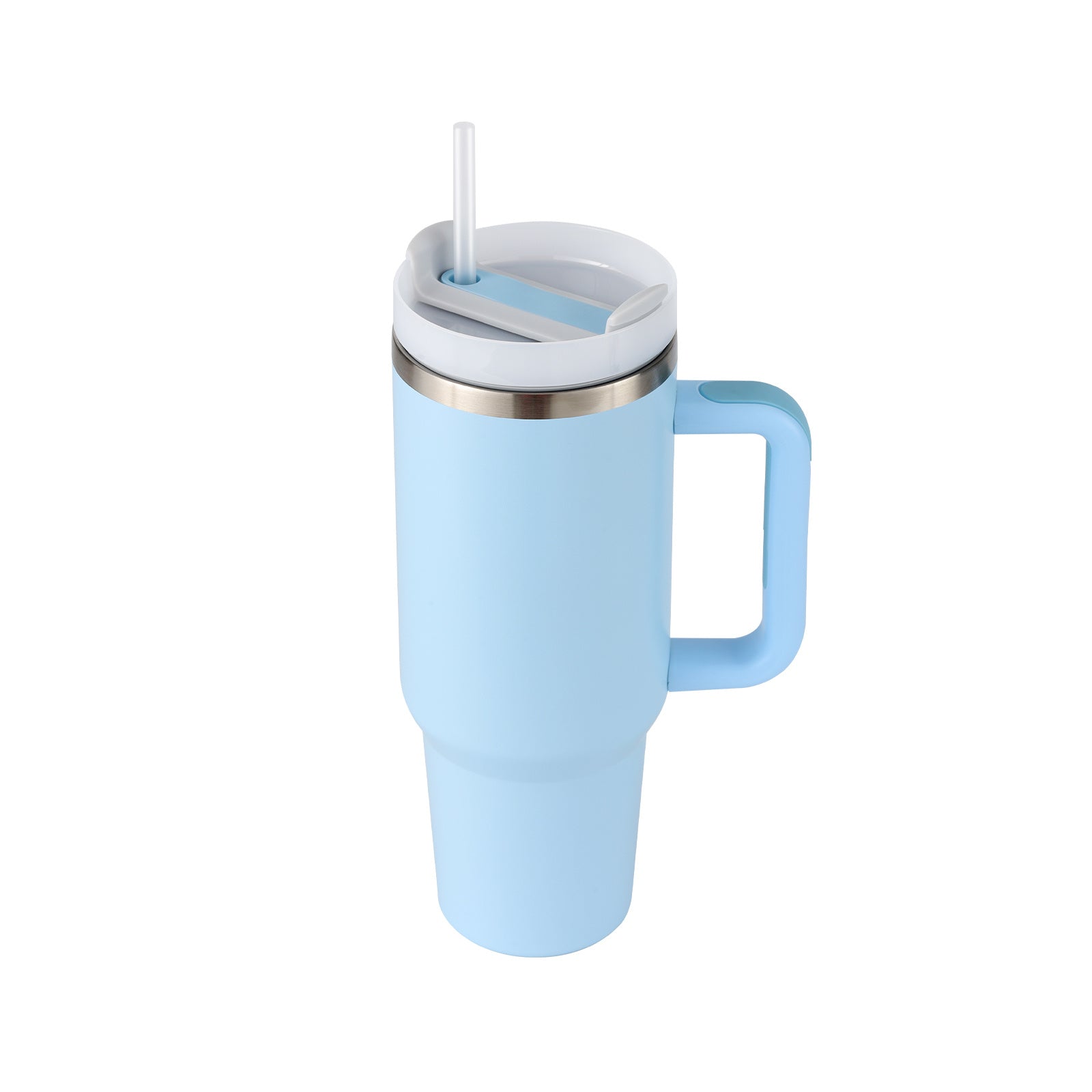 40oz Insulated Tumbler with Straw - Stainless Steel Spill-Proof Travel Mug with Handle and Lid