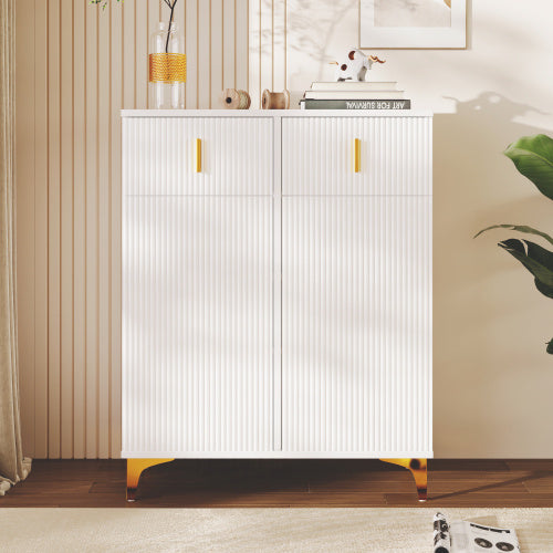 Elegant Sideboard Cabinet with Adjustable Shelves & Gold Accents – Modern Storage Unit