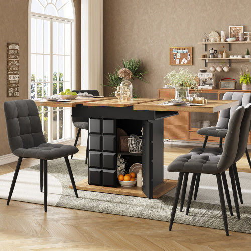 Telescopic Extendable Dining Table – Modern Foldable Kitchen Table for 4–6 People