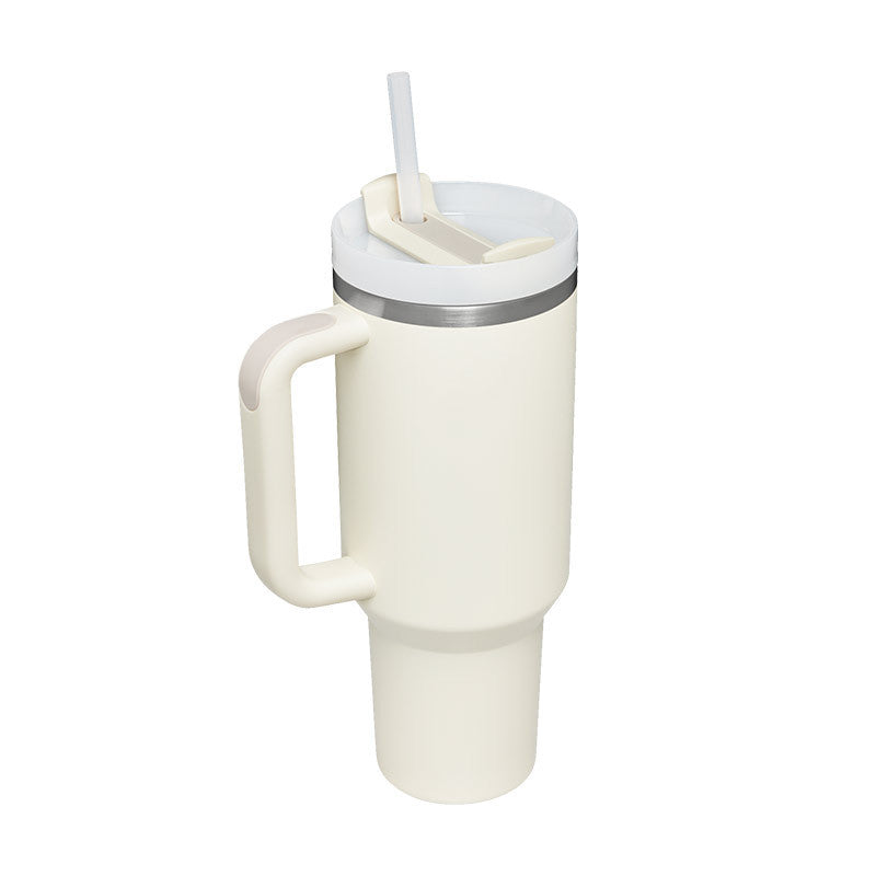 40oz Insulated Tumbler with Straw - Stainless Steel Spill-Proof Travel Mug with Handle and Lid