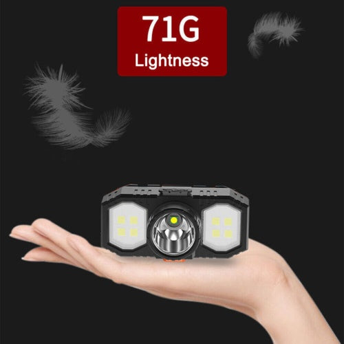 LED Head Torch - USB Rechargeable Waterproof Headlamp for Camping, Hiking & Work (UK Stock)